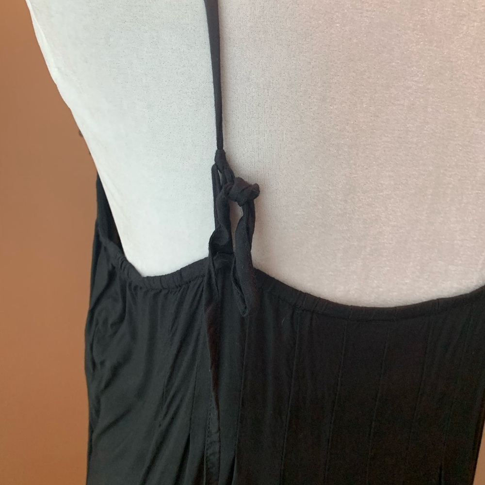 Black bohemian rayon maxi dress. Size 12. - Picture 7 of 11